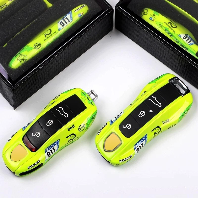 Capa chaveiro verde brilhante para Porsche Cayenne Panamera Macan 718 911 - Imagem 4 de 4