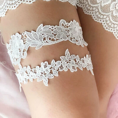 2Pcs Bridal Garters Set Bride Lace Leg Loop Thigh Ring Wedding Dress Accessories - Image 1 of 4