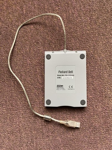 Packard Bell USB External Floppy Disk Drive Blue - Original Condition FREE P&P! - Afbeelding 4 van 9