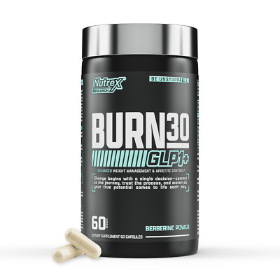 Nutrex BURN30 GLP1+ Fat Burner | Super Berberine Chromium Picolinate Weight Loss