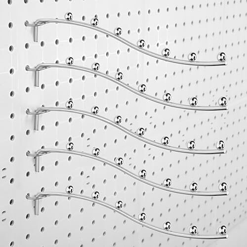 20 Pcs Peg Board Waterfall Hook Shelving Hooks Metal 7 Station Pegboard Displ...