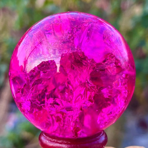 157G Natural Titanium Rainbow Quartz sphere Crystal ball Healing - Picture 8 of 22