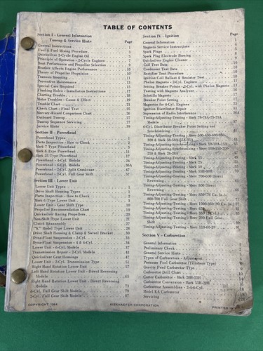 Vintage 1964 Kiekhaefer Mercury Outboards Master Service Manual - Picture 2 of 15