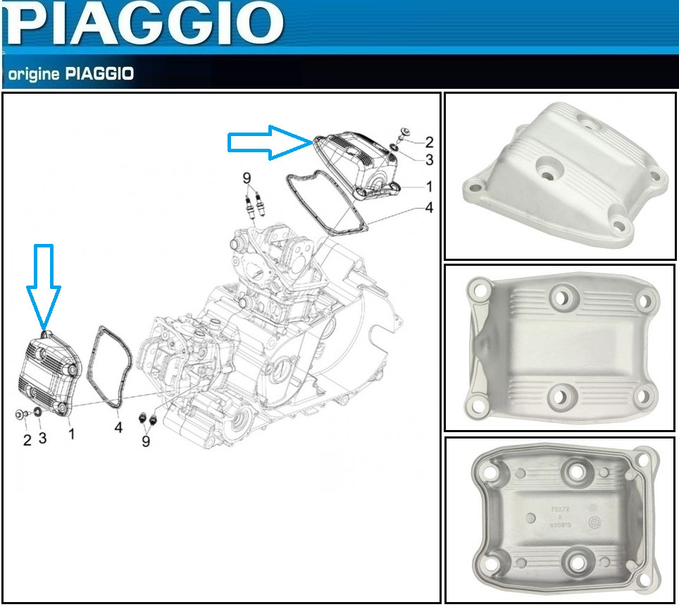 Couvercle de culasse Aprilia SRV 850 origine 830819 réparation étanchéité cache-soupapes