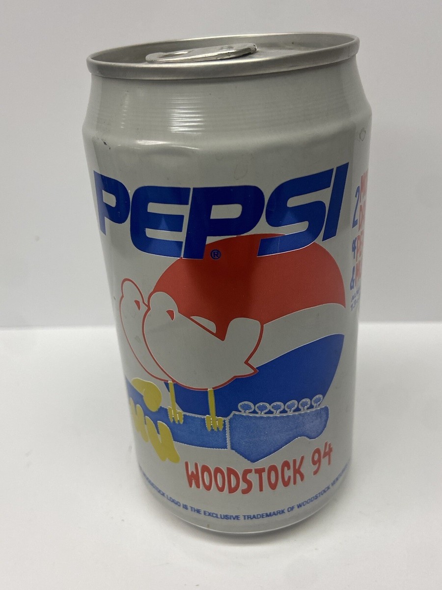 Pepsi Cola Woodstock 94 Music Festival Soda Pop Can 1994 Bottom