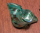 🔥 Vintage Murano Art Glass Green Teal Confetti Tutti Frutti Bowl 4” x 2.5” 🔥