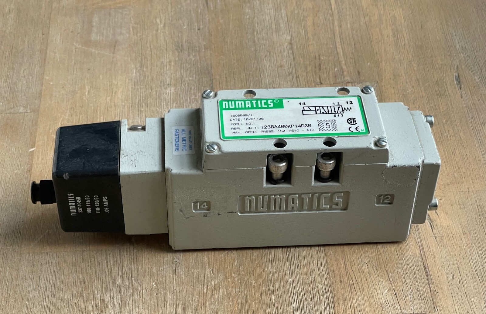 NUMATICS I23BA400KP14D30 SOLENOID VALVE WITH 237-1045B COIL | eBay