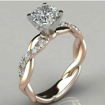 Ring. Gold twisted diamond fashion ring & Pouch. Size US 8.5 New. In stock. New.