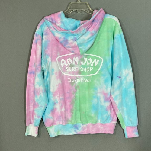 Ron Jon Surf Shop Sweatshirt Tie Dye Hoodie Lace Up Size M EXIST Orange Beach CA - Picture 9 of 9