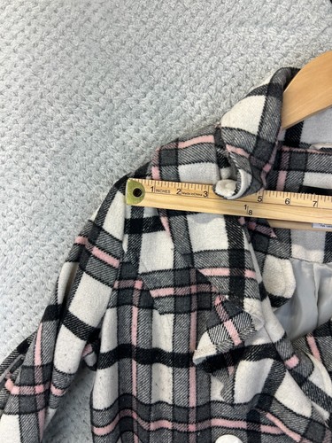 Linda gabardina de mujer Wet Seal rosa a cuadros Academia talla Y2K mediana preppy - Imagen 16 de 23