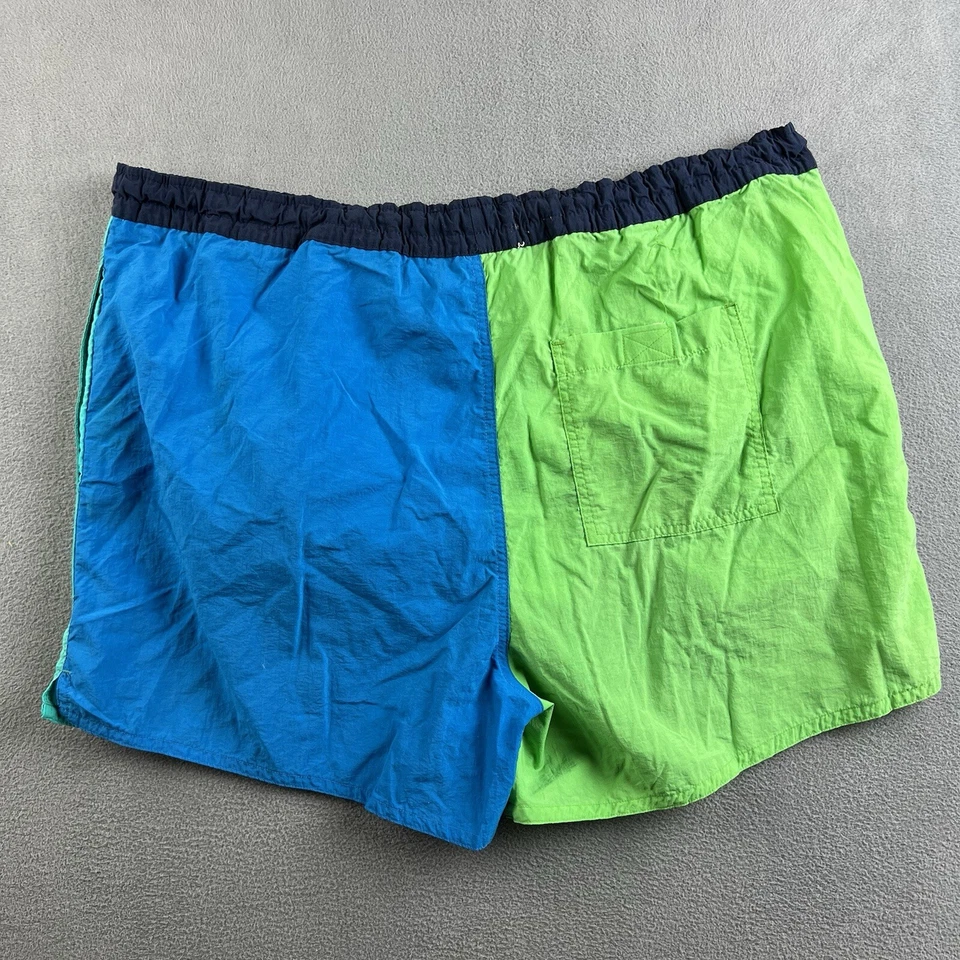 Bañador Newport Azul Para Hombre Mediano Años 90 Bloques de Color Playa Forrado Pantalones Cortos De Colección Foto 2 de 4