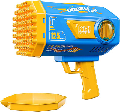 Uckpure Seifenblasenpistole Bazooka für Kinder Kleinkinder, verbesserte 125-Loch Seifenblasenmaschine B