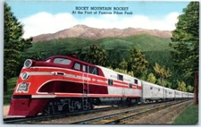 Postcard - Rocky Mountain Rocket At the Foot of Famous Pikes Peak - Colorado