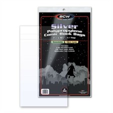 200 BCW RESEALABLE Silver THICK Comic Book Poly Bags Acid Free Backer Boards