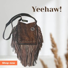 Raviani Western Fringe Crossbody Bag  Chocolate Brown  Calfskin #56