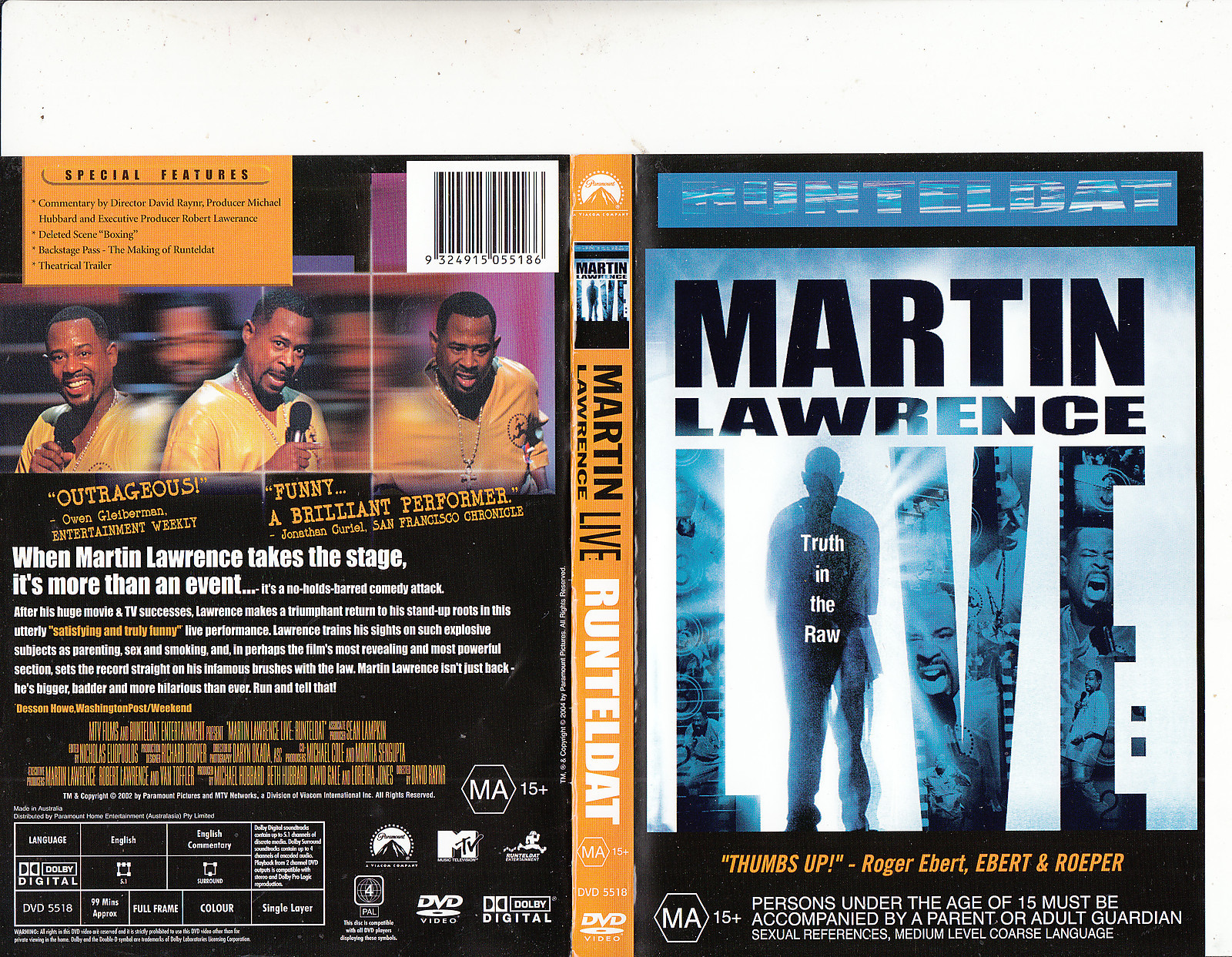 Martin Lawrence Live-Runteldat-[99 Minutes]-Comedy ML-DVD | eBay