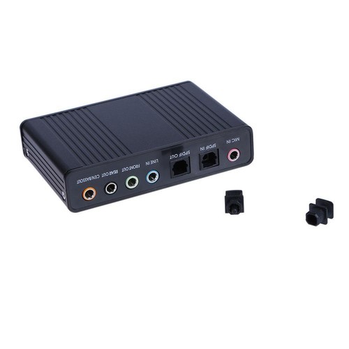 USB 6 Channel 5.1 External Optical Audio Sound Card for Notebook PC(Black) - Afbeelding 3 van 8