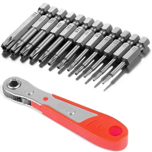 12p 5 Point Torx Star Security Screwdriver Bits Set Magnetic Tamper Proof T5-T40