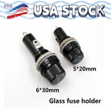 Electrical Panel Mounted Screw Cap Fuse Holder Glass Tube Fuses 5x20mm 6x30mm
