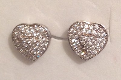 B.O Silber 925/1000 Nagel Herz Kristalle besetzt Diamant Brillant 5176