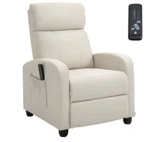 Homcom Manual Reclining Relax Armchair with Blue Fabric Footrest