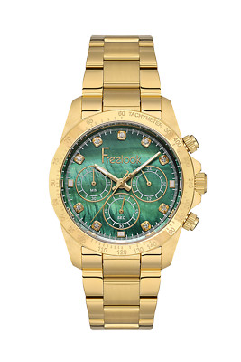 Freelook Charmant Women Green Pearl Chronograph Watch