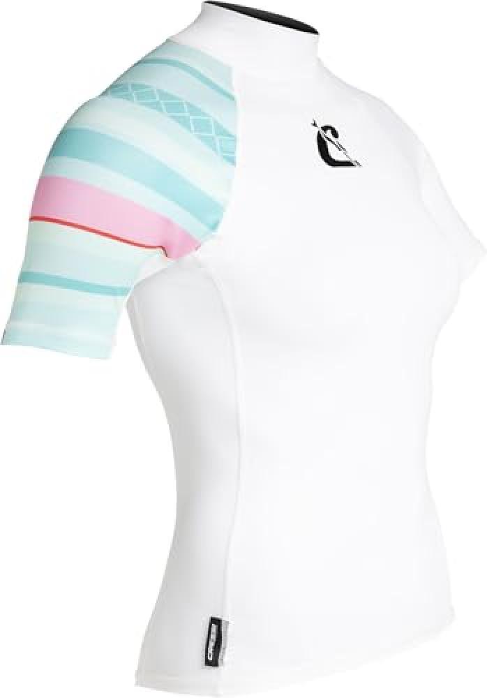 (TG. XS) Cressi Shield Lady Rash Guard Short/SL White Aquamarine- Rash Guard Man
