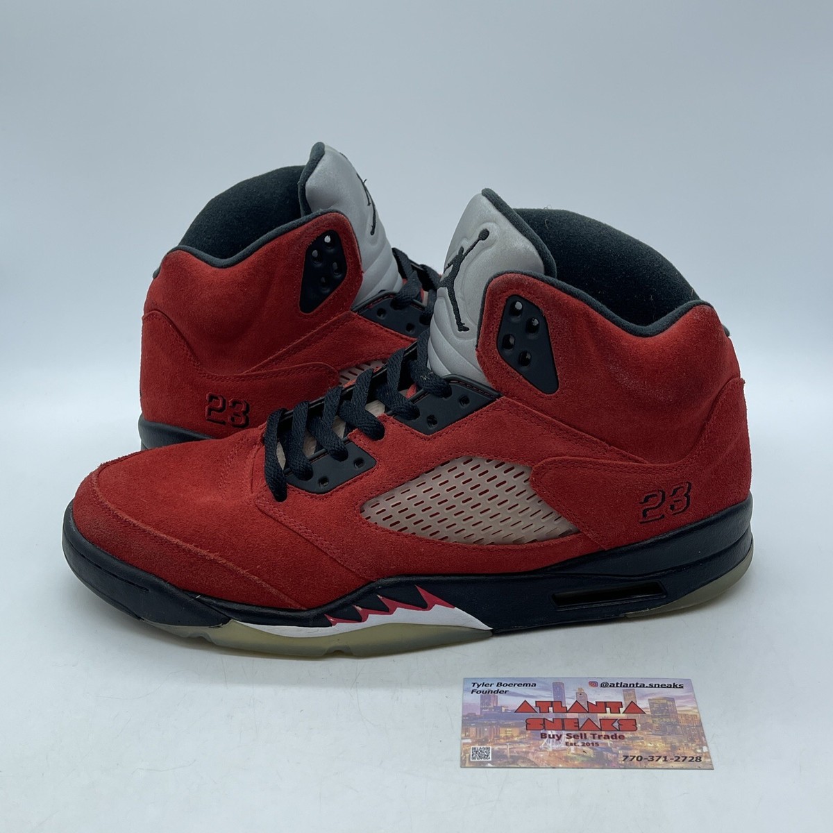 Air Jordan 5 Retro バルスティレッド USA 11 Size 11 - Jordan 5 Retro Mid Raging Bull Red Suede Black