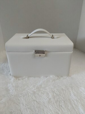 Songmics White Jewelry Box/Chest Organizer W/Handle & Lock & Keys