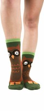 Owl Socks Women's Crew Socks Non-Skid NWT Cute Fall Novelty Socks