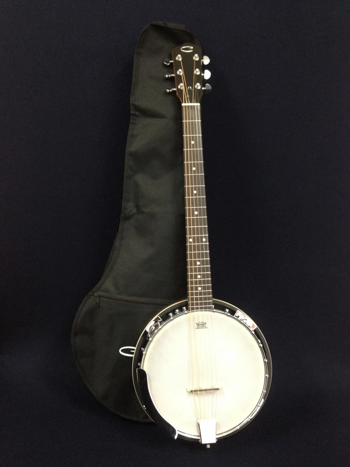 Caraya BJ-006 6-String Mahogany Resonator Banjo w/Arm Rest + Free Gig Bag - Image 3 of 4
