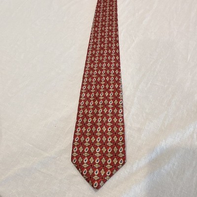 Robert Talbott Extra Long Red Geometric Woven Silk Men s Tie