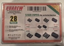 HUAREW Clip-on Ferrite Ring Core RFI EMI Noise Suppressor Cable Clip 5-28 Pieces