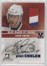 2008 ITG Bleu Blanc et Rouge Plus Emblem Vault Sapphire 1/1 Saku Koivu Auto 2d8