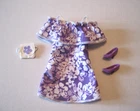 BARBIE FASHION CLOTHES ~ PURPLE JERSEY w/WHITE PRINT OUTFIT w/ACCESSORIES SET