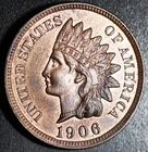 1906 INDIAN HEAD CENT - With PROOF LIKE SURFACES! - AU UNC