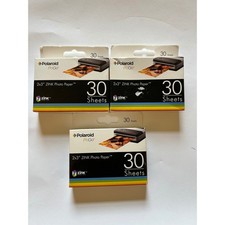 Lot of 3 EXPIRED 08/09 Polaroid PoGo ZINK Glossy 2x3 Photo Paper 30 Sheets