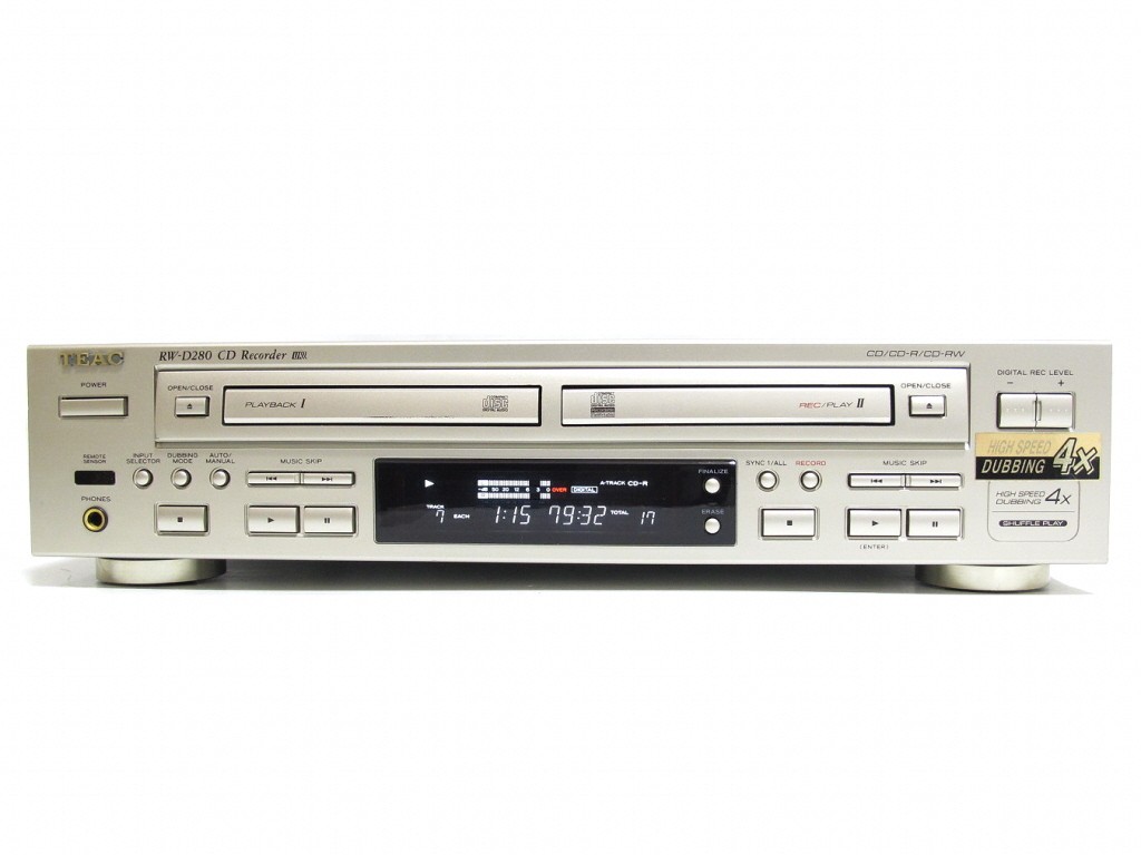 TEAC RW-D280 CD Recorder w/ Accessories Tested Works from JP Japan