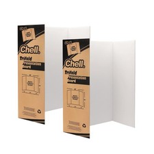 36" x 48" Large Trifold Poster Board, 2 Pack, White Corrugated Project Boards...