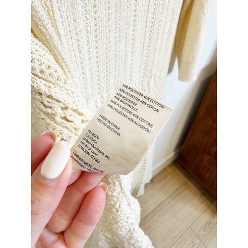NWT Free People Sunlight Mixed Stitch Sandcastle Cream Knit Cardigan Small - Picture 6 of 6
