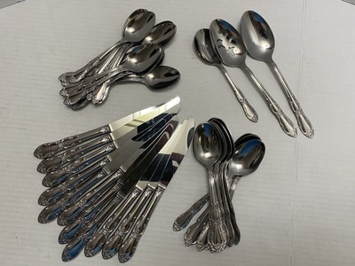 Oneida Ltd Fenway Daydream Wm A Rogers Stainless Steel Flatware Lot 46 PCs.