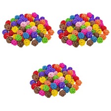 3 Count Wicker Rattan Balls Bird Toys for Parrots Parakeet Cockatiel