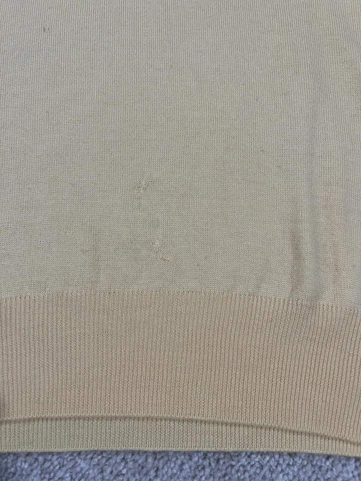 Brunello Cucinelli Sweater Mens Medium Yellow V Neck Pullover Italy - Image 3 of 4