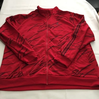 Nike Air Jordan Flight Track Jacket Mens 2XL Red Full Zip Script Print - Image 1 of 4