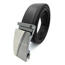 Genuine Leather Mens Ratchet Belt Belts For Men Adjustable Automatic Buckle 0A