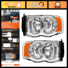 Chrome Headlight Assembly For Dodge Ram 150025003500 - Clear Reflector Left Chrome Headlight Assembly For Dodge Ram 150025003500 - Clear Reflector Left