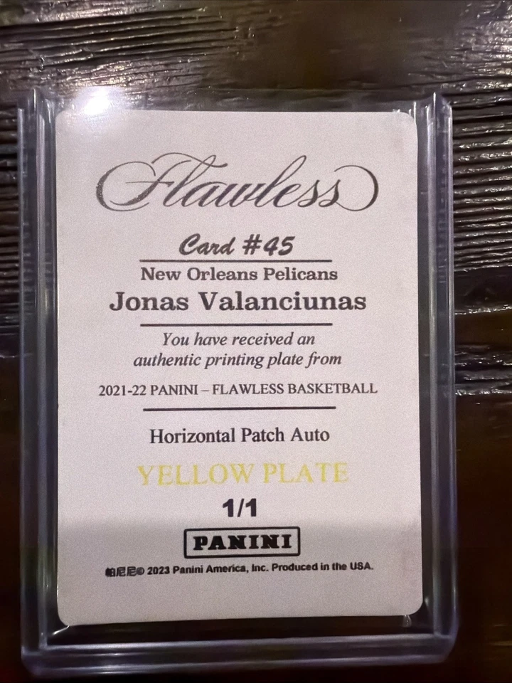Tarjeta impecable #45 Jonas Valanciunas placa de impresión Foto 2 de 2