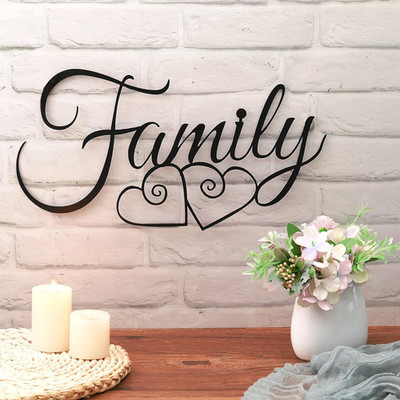Metal Family Wall Decor Art Rustic Hanging Decoration Sign Family Signs Home Wal