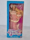 Vintage 1986 Mattel Heart Family Mom And Baby Girl Doll Figure Barbie