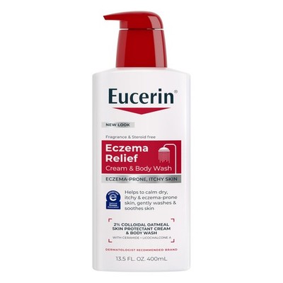 Eucerin Eczema Relief Cream and Body Wash, Colloidal 13.5 Fl Oz (Pack of 1)